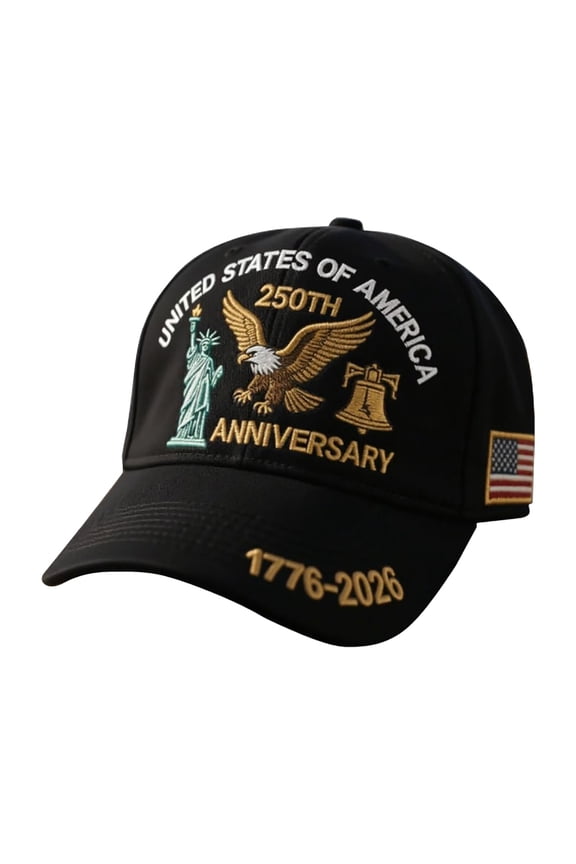 America 250th Anniversary USA Hat Adjustable Embroidered 250th Anniversary Patriotic Retro Washed Hat Baseball Caps(C,A)