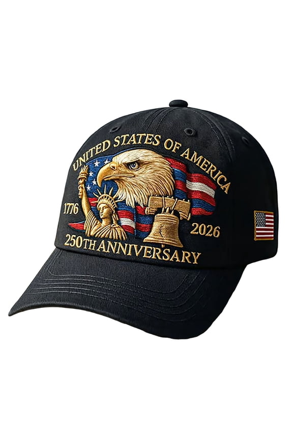 America 250th Merchandise Cap, Unisex Retro Washed Hat, Embroidered Flag for All(A01-A,One Size)