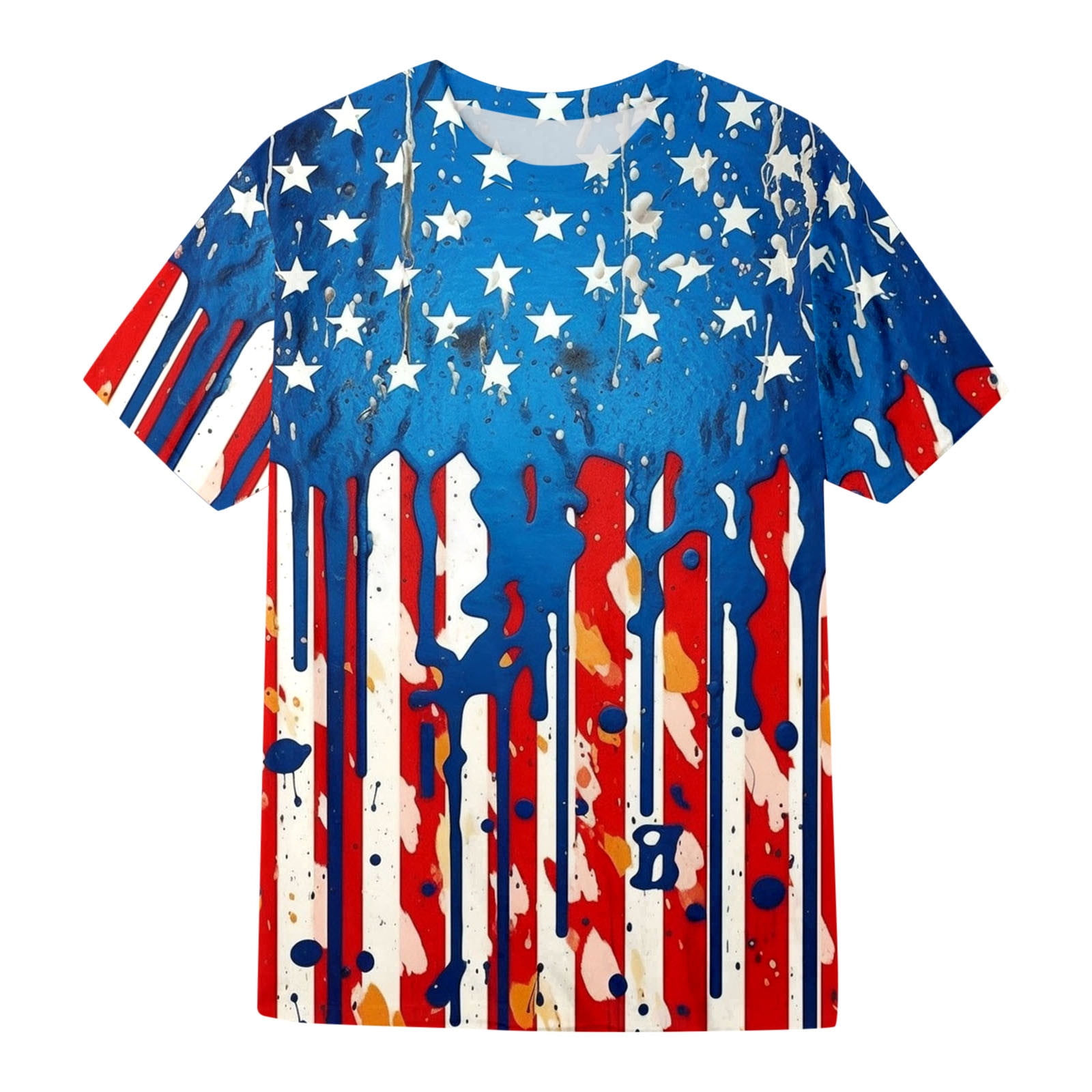 NIEWTR American Flag Mens T-shirt United States USA Flag Shirts for Men ...