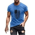 thumbnail image 1 of NIEWTR American Flag T-Shirt for Men USA Flag Patriotic Short Sleeve Shirt for Summer Casual Tees Mens T Shirt(Blue,M), 1 of 4