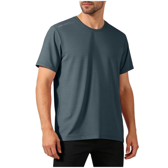 NIEWTR Athletic T-Shirts Mens Crew Neck Short Sleeve Tees, Moisture Wicking,Quick Dry, Classic Fit, Sports Tee Tops(Grey,L)