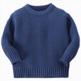 thumbnail image 1 of NIEWTR Autumn Winter Top for Kids Toddler Boys Long Sleeve Round Neck Solid Color Knit Sweater Kids Fall Winter Clothing 3t 4t 5t 6-12t 13t 14t(B-Dark Blue,2-3 Years), 1 of 8