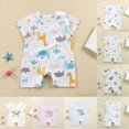 thumbnail image 1 of NIEWTR Baby 6-12 Months One-Piece Romper Baby Romper Cartoon Baby Bodysuit Cute Short Sleeved Baby Romper A18-White, 1 of 6