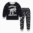 thumbnail image 1 of NIEWTR Baby Boy Clothes Toddler Kids Sweatsuits 2 Piece Set Infant Toddler Boy Crewneck Long Sleeve Shirt with Elastic Waist Pajama Pants Fall Winter Soft for 0-3M(A-Black,4-5 Years), 1 of 6