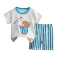 thumbnail image 1 of NIEWTR Baby Boy Clothes Toddler Summer Outfit Short Sleeve T-Shirt Tee Tops Elastic Shorts 2Pcs Set Cartoon Print Summer Pjs For 18-24 Months 2t 3t 4t 5t 6t Summer Pajamas Set ,7-8 Years, 1 of 3