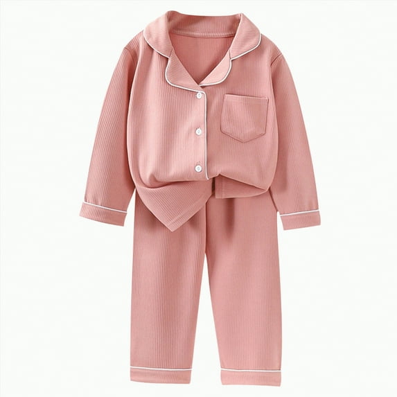 NIEWTR Baby Boy Girl Toddler Autumn Winter Outfit Waffle Striped Long Sleeve T-shirt Elastic Waist Pants Pajamas & Dailywear Set 12-24 Months Toddler Winter Pajamas, 12-18 Months