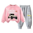 thumbnail image 1 of NIEWTR Baby Boy Long Sleeve Pullover Tops & Pant Sets Toddler Winter Outfits Sweatshirt Pullover Tops Jogger Pants Fall Winter Pajamas & Dailywear Set,18-24 Months,Pink, 1 of 7
