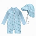 thumbnail image 1 of NIEWTR Baby Boy Swimsuit One Piece Long Sleeve Rash Guard Zipper Swimwear Toddler Shark Bathing Suit Infant Beach Outfits(A01-Grey,A01-12-24 Months), 1 of 7