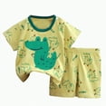 thumbnail image 1 of NIEWTR Baby Boy Toddler Summer Outfit Short Sleeve T-Shirt Tee Tops JoggersCasual Shorts Set T-Shirt Tops & Shorts Sets 2Pcs For 1t 2t 3t 4t 5t 6t Pajamas & Dailywear (Green,3-4 Years), 1 of 4
