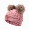 thumbnail image 1 of NIEWTR Baby Boy Winter Beanies Toddler Winter Knit Hat Fleece Lined Pompom Ears Cap for Boys Girls, 1 of 9