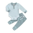 thumbnail image 1 of NIEWTR Baby Boy Winter Clothes Long Sleeve Crewneck Color Block Sweatshirt + Sweatpants Sweatshirt Pullover Tops Jogger Pants Fall Winter Pajamas & Dailywear Set,6-12 Months,Blue, 1 of 3