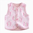 thumbnail image 1 of NIEWTR Baby Boys Girls Fleece Vest Button Down Sleeveless Jacket Cute Kids Fall Winter Waistcoat Outerwear with Pocket, 1 of 8