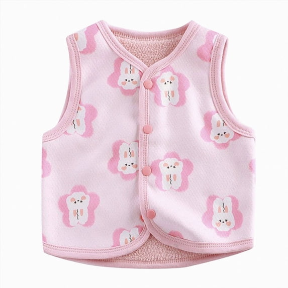 NIEWTR Baby Boys Girls Fleece Vest Button Down Sleeveless Jacket Cute Kids Fall Winter Waistcoat Outerwear with Pocket