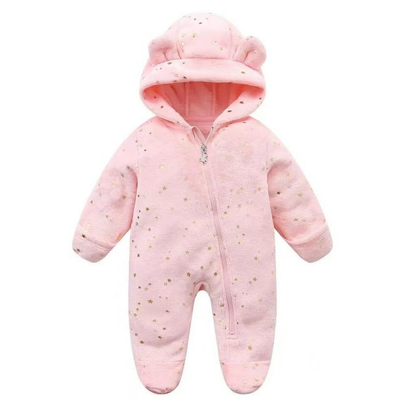 NIEWTR Baby Bunting Bodysuit Hooded Coat Romper Bear Boy Ears Footed Jumpsuit Girl Little Girls Coat Jacket (50,Red)