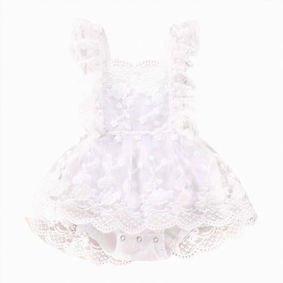 NIEWTR Baby Girl Butterfly Dress Toddler Summer Casual Tutu Birthday Party Princess Tulle Dresses 0 3 6 9 12 18 24 Months 2T 3T 4T(A1-White,3-6 Months)