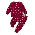 thumbnail image 1 of NIEWTR Baby Girl Clothes 6 12 18 24M Pants Set Long Sleeve Contrast Sweatshirt Fall Winter Outfits Girl Gift Set,2-3 Years, 1 of 5
