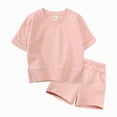 thumbnail image 1 of NIEWTR Baby Girl Clothes Bubble Sleeve Embroidery T-shirt Tops Ruffle Stripe Shorts 2Pcs Toddler Girl Summer Outfit 6 12 18 24M 2T 3T 4T(Pink,3-4 Years), 1 of 9