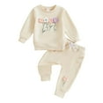 thumbnail image 1 of NIEWTR Baby Girl Clothes Fashion Pants Or Skirt Outfits Hooded Tops Pants Or SkirtSweatpant Kids Toddler Girls Pant Clothing Sets Toddler Girl Outfit For 1t 2t 3t 4t 5t 6t,6-12 Months, 1 of 4