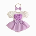 thumbnail image 1 of NIEWTR Baby Girl Clothes Newborn Romper Dress Infant Lace Ruffle Sleeveless Summer Outfits with Headband 0-12 Months(Purple,6-9 Months), 1 of 8