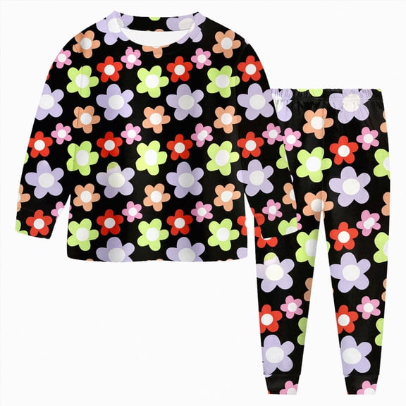 NIEWTR Baby Girl Clothes Toddler Kids Sweatsuits 2 Piece Set Girls Fall Winter Long Sleeve Crewneck Top with Elastic Waist Pants Casual Daily Wear for 0-6 Years(A-Black,6-7 Years)
