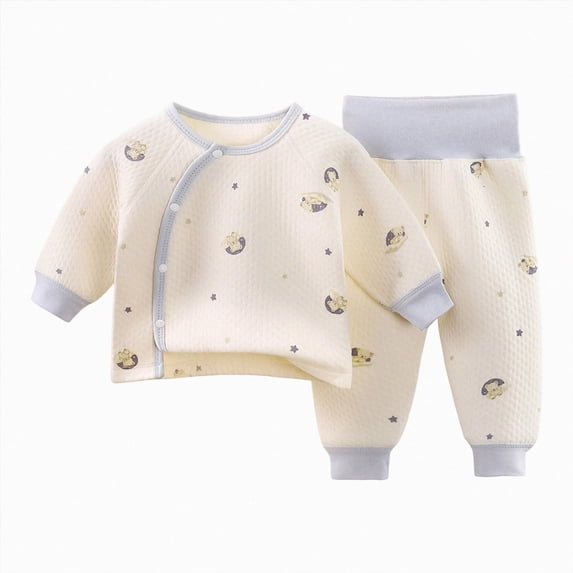 NIEWTR Baby Girl Clothes Toddler Kids Sweatsuits 2 Piece Set Infant Girl Long Sleeve Crewneck Top with Elastic Waist Sweatpants Loungewear for Sleeping Daily in 0-6T(A-Light Blue,12-18 Months)