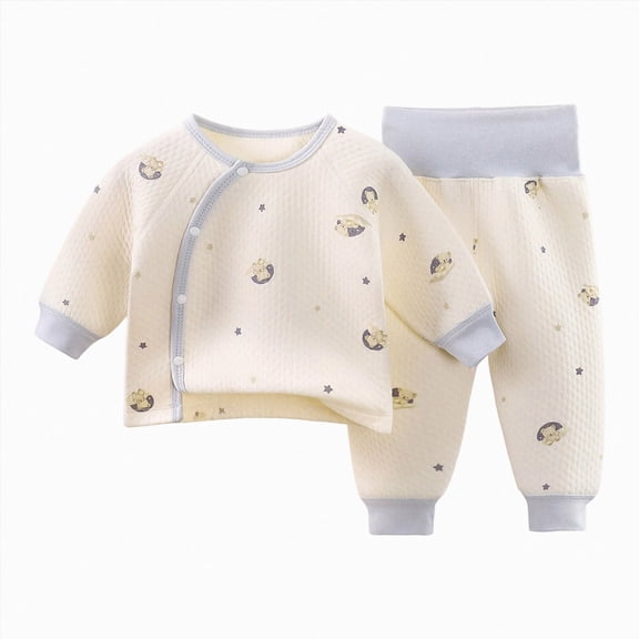 NIEWTR Baby Girl Clothes Toddler Kids Sweatsuits 2 Piece Set Infant Girl Long Sleeve Crewneck Top with Elastic Waist Sweatpants Loungewear for Sleeping Daily in 0-6T(A-Light Blue,12-18 Months)