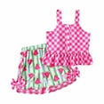 thumbnail image 1 of NIEWTR Baby Girl Clothes Toddler Summer Outfits Sleeveless Tie Strap Tank Top Elastic Waist Shorts Clothing Set Short T-shirt Sets Pink 3-4 Years, 1 of 9