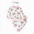 thumbnail image 1 of NIEWTR Baby Girl Pajamas 2Pcs Sets Long Sleeve T-Shirt and Elastic Waistband Pants Toddler Kids Sleepwear Loungewear Cotton Winter Clothes Children's Gift for 12M 18M(A-Pink,3-4 Years), 1 of 8