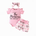thumbnail image 1 of NIEWTR Baby Girl Summer Clothes Outfit Ruffle Ribbed Romper Tops Floral Shorts Set + Headband(Red,3-6 Months), 1 of 7