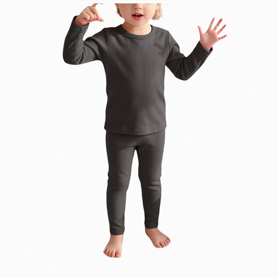 NIEWTR Baby Girl Toddler Kids 2 Piece Set Long Sleeve T-Shirt and Pants Fall Winter Pajamas Loungewear Soft Breathable Stretchy Waistband for 0-6 Years Children's Gift(A-Dark Gray,5-6 Years)