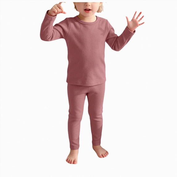 NIEWTR Baby Girl Toddler Kids 2 Piece Set Long Sleeve T-Shirt and Pants Fall Winter Pajamas Loungewear Soft Breathable Stretchy Waistband for 0-6 Years Children's Gift(A-Purple,6-12 Months)
