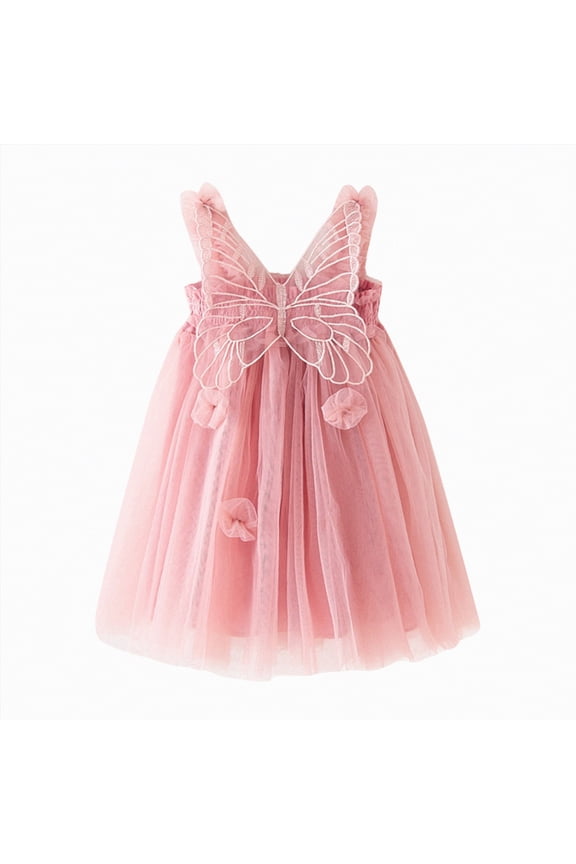 Baby Girls 3D Heart Tulle Dress Sleeveless Ruffle Tutu Dress Toddler Birthday Party Princess Dresses(Watermelon Red,12-18 Months)