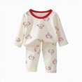 thumbnail image 1 of NIEWTR Baby Girls Boys Clothes Toddler 2-Piece Set Long Sleeve Pajamas Set Soft Top + Pull-on Long Pants Breathable Lightweight for 6-24 Months 2T 3T Gift Set(A-Red,18-24 Months), 1 of 4