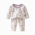 thumbnail image 1 of NIEWTR Baby Girls Boys Clothes Toddler 2-Piece Set Long Sleeve Pajamas Set Soft Top + Pull-on Long Pants Breathable Lightweight for 6-24 Months 2T 3T Gift Set(A-Purple,6-12 Months), 1 of 6