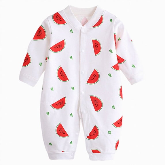 NIEWTR Baby Girls Cotton Bodysuit 3 6 Months Long Sleeve Crewneck Printed Heart Sleepwear Comfortable Pajama(A-Red,3-6 Months)