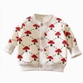 thumbnail image 1 of NIEWTR Baby Girls Knitted Cardigan Sweater 2T 3T 4T 5T 6T 7T Flower Embroidered Crewneck Button Up Cute Jacket Long Sleeve Thick Warm Tops(A-White,18-24 Months), 1 of 5