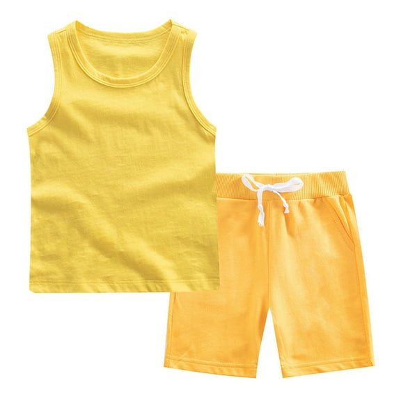 NIEWTR Baby Kids Boys Elastic Shorts Set, 6 12 18 24 Months 2T 3T 4T Short Sleeve Shirt with Elastic Waist Shorts For 18-24 Months 2t 3t 4t 5t 6t Pajamas & Dailywear Set ,3-4 Years