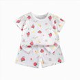 thumbnail image 1 of NIEWTR Baby Toddler 2-Piece Loungewear Short Sleeve Top and Pull-on Shorts Soft Pajamas Set for 6 12 18 24 Months 2T 3T Casual Summer(A-Pink,6-12 Months), 1 of 4