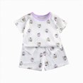 thumbnail image 1 of NIEWTR Baby Toddler 2-Piece Loungewear Short Sleeve Top and Pull-on Shorts Soft Pajamas Set for 6 12 18 24 Months 2T 3T Casual Summer(A-Purple,5-6 Years), 1 of 4