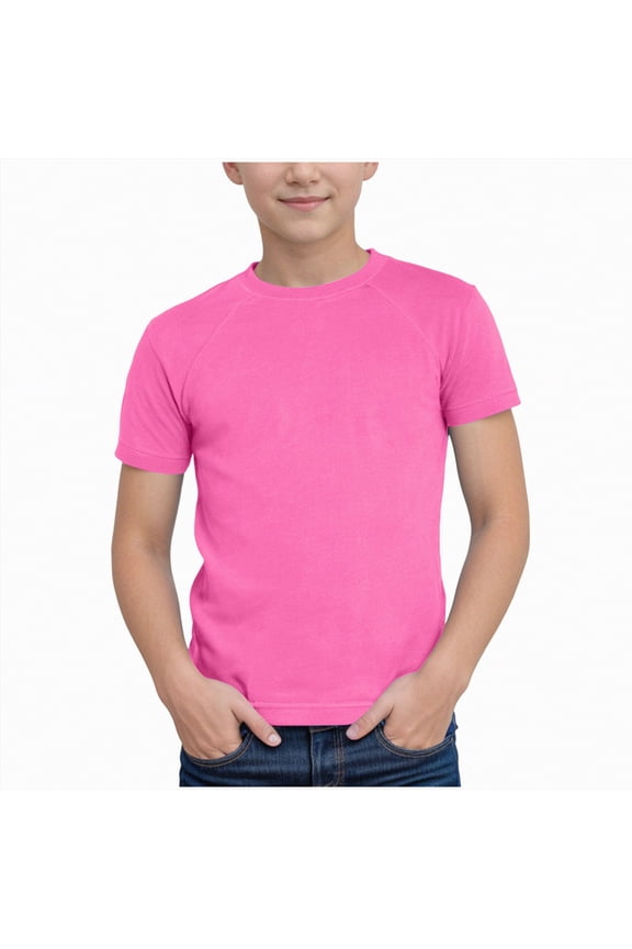 Baby Toddler Solid Color Short Sleeve T-Shirts for Boys Boys Summer Basic Cotton Crewneck Tee Shirt Tops(Pink,3-4 Years)