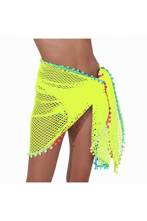 Beach Cover Ups For Women Sarong Coverups Sheer Bikini Chiffon Wraps Skirts For Swimwear(A01-Green,One Size)