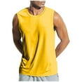 thumbnail image 1 of NIEWTR Big & Tall Mens Cotton Tank Tops Sleeveless Undershirts Quick Dry Running Athletic Workout Gym Yoga Swimming Beach Marathon Muscle Sleeveless Shirts(XXL,A08-Yellow), 1 of 8
