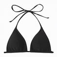 thumbnail image 1 of NIEWTR Bikini Top for Women Push Up Padded Support V Neck Spaghetti Strap Stretchy Comfort Swimsuit Top(Black,M), 1 of 8