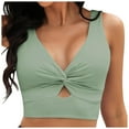 thumbnail image 1 of NIEWTR Bikini Tops for Women Ruched Cropped Tankini Tops Beach Adjustable Straps Bathing Suit Padded Swimwear Top Only Swim Bra Swimsuit Gift Sexy Bikini Tops Only（Green，L）, 1 of 4