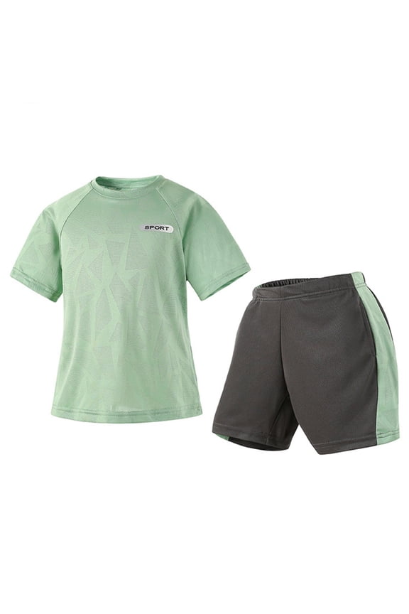 Boy Clothes Baby Boy Outfits 12-18 Months Baby Boy Clothes Short Sleeve T-Shirt Tee Tops Joggers Casual Elastic Shorts 2Pcs Pajamas & Dailywear Set ,6-7 Years