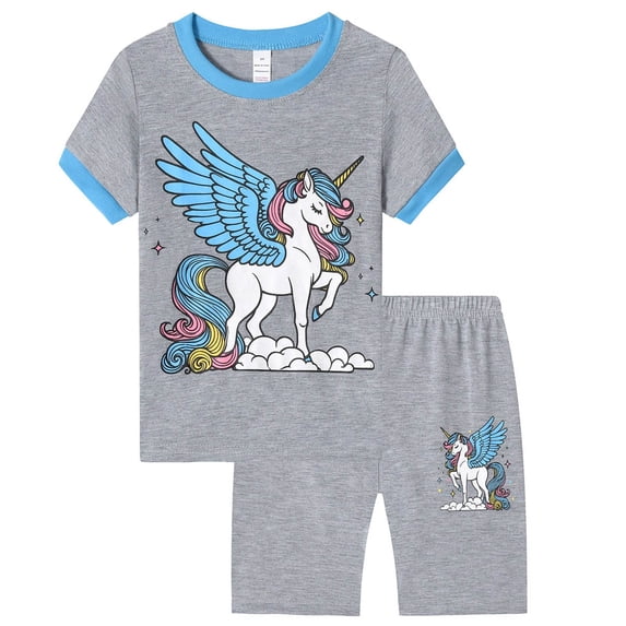 NIEWTR Boy's 2 Piece Summer Beach Set Short Sleeve Tee with Elastic Waist Short Sets Cartoon Summer Pjs For 18-24 Months 2t 3t 4t 5t 6t Summer Pajamas Set ,2-3 Years