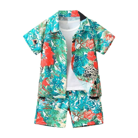 NIEWTR Boy's 2 Piece Summer Beach Set Short Sleeve Tee with Waist Short SetsSet 3 6 12 18 Months 2T Clothes Summer Pjs kids,3-4 Years