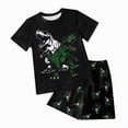 thumbnail image 1 of NIEWTR Boys Athletic Breathable Short Sets 2 Piece T-Shirt and Shorts for Kids Loose Dinosaur Outfit Sets（Dark Green,2-3 Years), 1 of 4