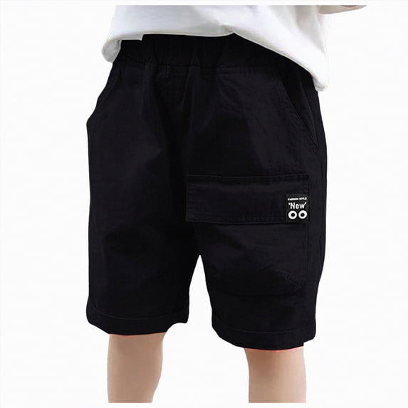 NIEWTR Boys Casual Cargo Shorts Lightweight Cotton Shorts with Pockets for Outdoor Adventure Play(Dark Gray,6-7 Years)