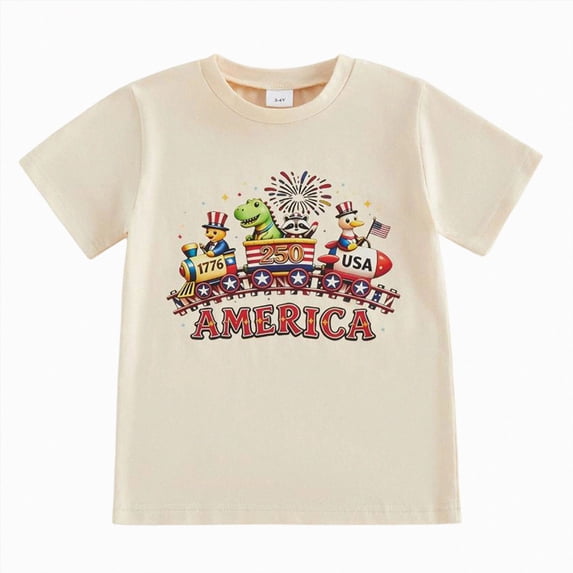 NIEWTR Boys Casual Summer Shirts 0-24M 2T 3T 4T 5T Toddler Children Short Sleeve T-Shirts Crewneck Soft Basic Tees Comfortable Daily Play Tops(A-Beige,18-24 Months)